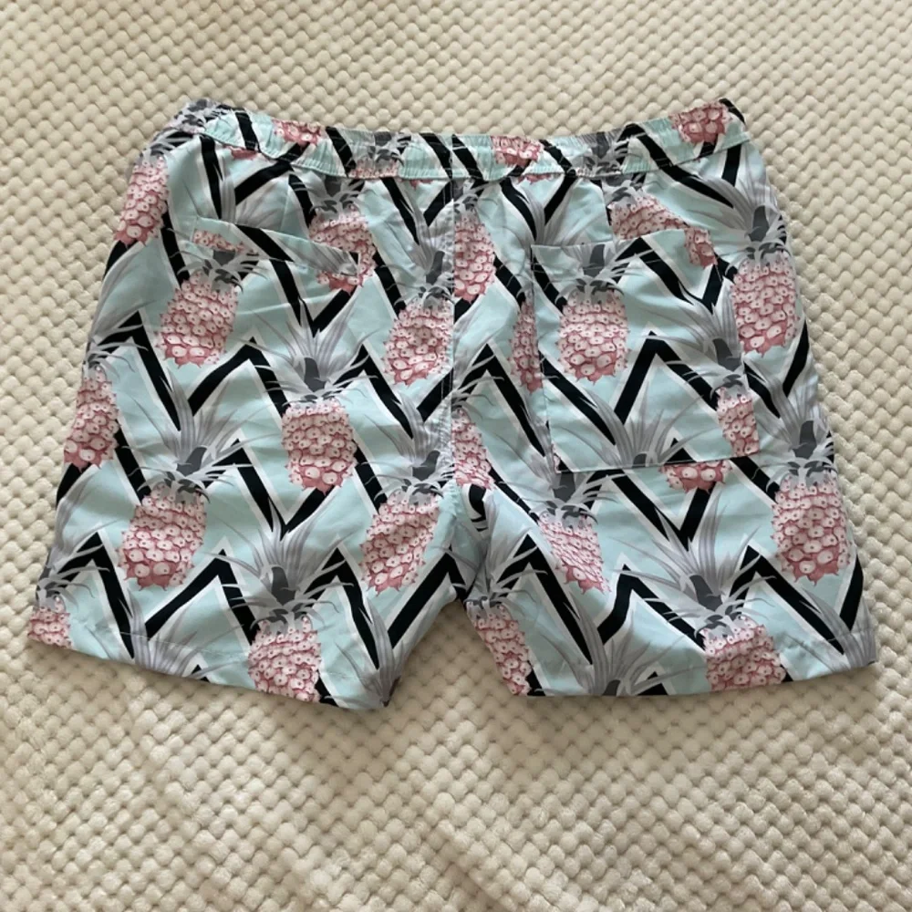 Hawaii Five-O Davin‎ Swim Shorts - Teal with Pink Pineapples - Size 2X